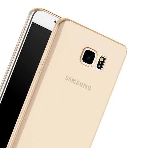 Samsung Galaxy Note 5 N9200 N920 N920F用極薄ソフトケース シリコンケース 耐衝撃 全面保護 クリア透明 サムスン ゴールド