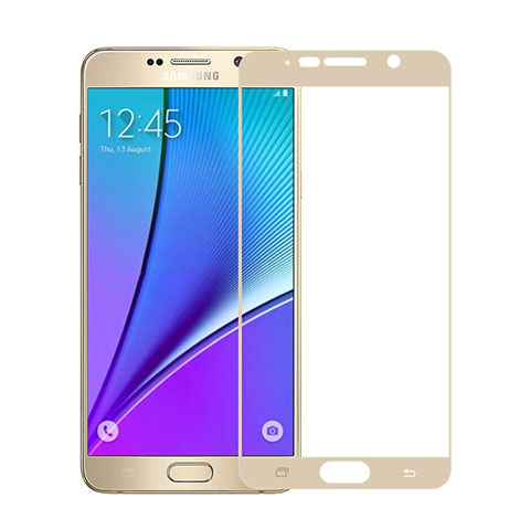 Samsung Galaxy Note 5 N9200 N920 N920F用強化ガラス フル液晶保護フィルム サムスン ゴールド