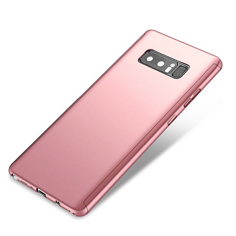 Samsung Galaxy Note 8用ハードケース プラスチック 質感もマット 前面と背面 360度 フルカバー サムスン ローズゴールド