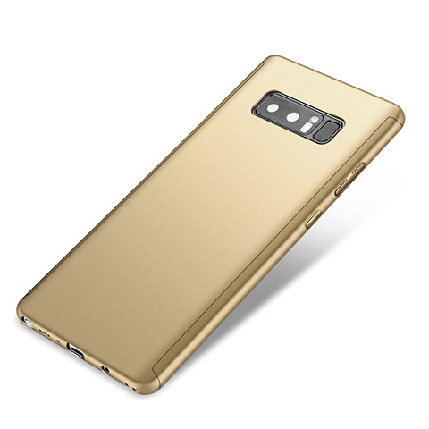 Samsung Galaxy Note 8用ハードケース プラスチック 質感もマット 前面と背面 360度 フルカバー サムスン ゴールド