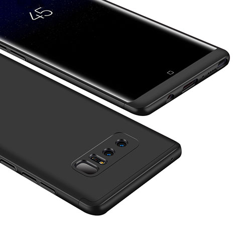 Samsung Galaxy Note 8用ハードケース プラスチック 質感もマット 前面と背面 360度 フルカバー M01 サムスン ブラック