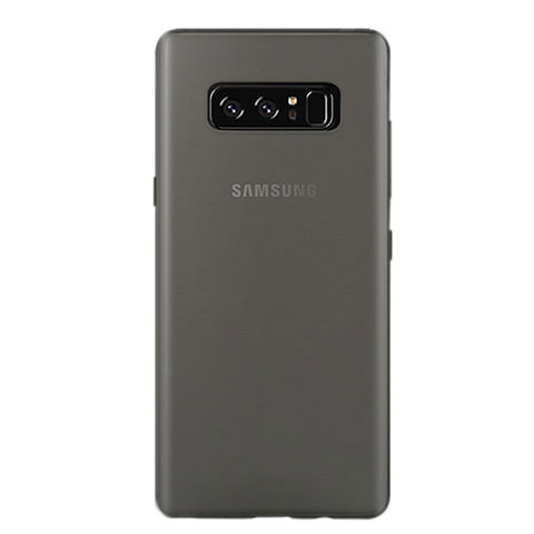 Samsung Galaxy Note 8用極薄ケース クリア透明 プラスチック R01 サムスン グレー