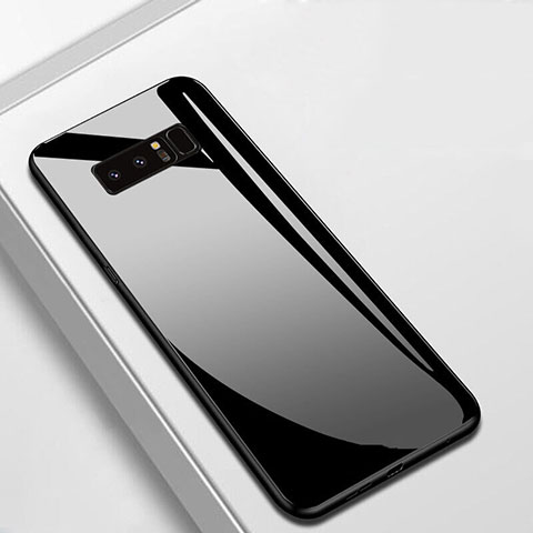 Samsung Galaxy Note 8用ハイブリットバンパーケース プラスチック 鏡面 カバー M02 サムスン ブラック