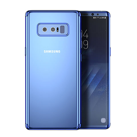 Samsung Galaxy Note 8 Duos N950F用ハイブリットバンパーケース クリア透明 プラスチック R02 サムスン ネイビー