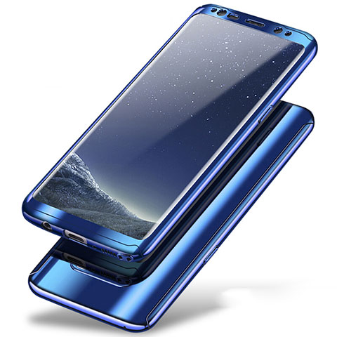 Samsung Galaxy Note 8 Duos N950F用ハードケース プラスチック 質感もマット 前面と背面 360度 フルカバー A01 サムスン ネイビー