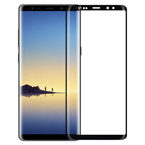 Samsung Galaxy Note 8 Duos N950F用強化ガラス フル液晶保護フィルム F05 サムスン ブラック