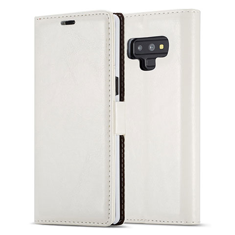 Samsung Galaxy Note 9用手帳型 レザーケース スタンド カバー T01 サムスン ホワイト