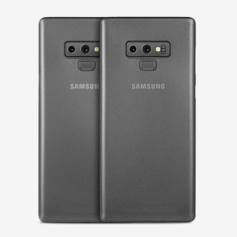 Samsung Galaxy Note 9用極薄ケース クリア透明 プラスチック T01 サムスン グレー