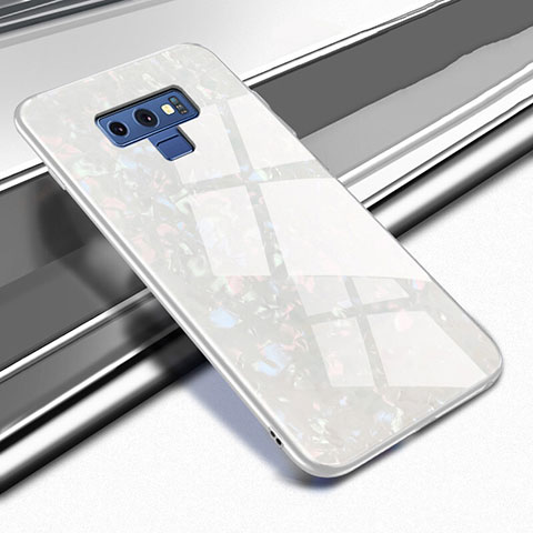 Samsung Galaxy Note 9用ハイブリットバンパーケース プラスチック 鏡面 カバー T01 サムスン ホワイト