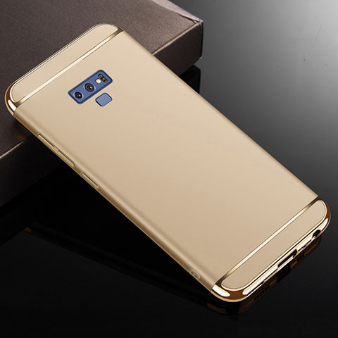 Samsung Galaxy Note 9用ケース 高級感 手触り良い メタル兼プラスチック バンパー M01 サムスン ゴールド