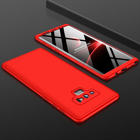 Samsung Galaxy Note 9用ハードケース プラスチック 質感もマット 前面と背面 360度 フルカバー サムスン レッド