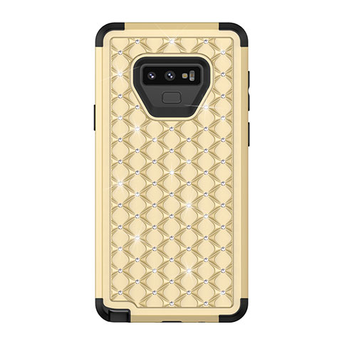Samsung Galaxy Note 9用ハイブリットバンパーケース ブリンブリン カバー 前面と背面 360度 フル U01 サムスン ゴールド・ブラック