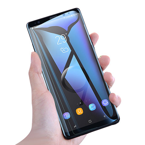 Samsung Galaxy Note 9用強化ガラス フル液晶保護フィルム アンチグレア ブルーライト F02 サムスン ホワイト