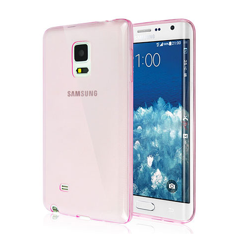 Samsung Galaxy Note Edge SM-N915F用極薄ソフトケース シリコンケース 耐衝撃 全面保護 クリア透明 サムスン ピンク