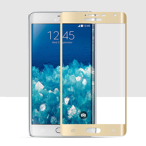 Samsung Galaxy Note Edge SM-N915F用強化ガラス フル液晶保護フィルム サムスン ゴールド