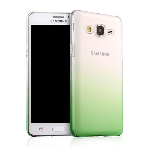 Samsung Galaxy On5 G550FY用ハードケース グラデーション 勾配色 クリア透明 サムスン グリーン