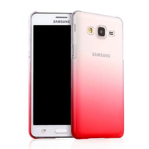 Samsung Galaxy On5 Pro用ハードケース グラデーション 勾配色 クリア透明 サムスン レッド