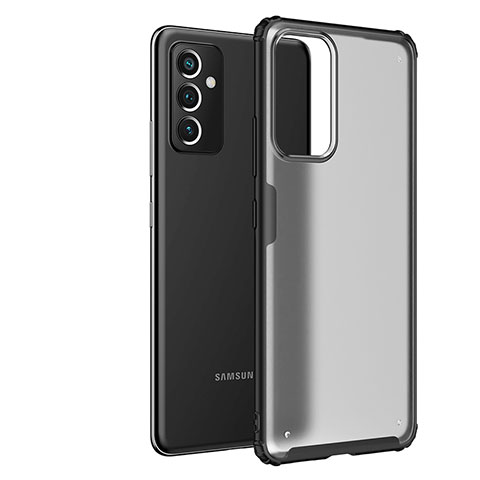Samsung Galaxy Quantum2 5G用ハイブリットバンパーケース クリア透明 プラスチック カバー サムスン ブラック