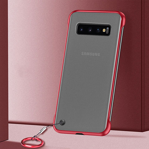 Samsung Galaxy S10 5G用ハードカバー クリスタル クリア透明 S01 サムスン レッド