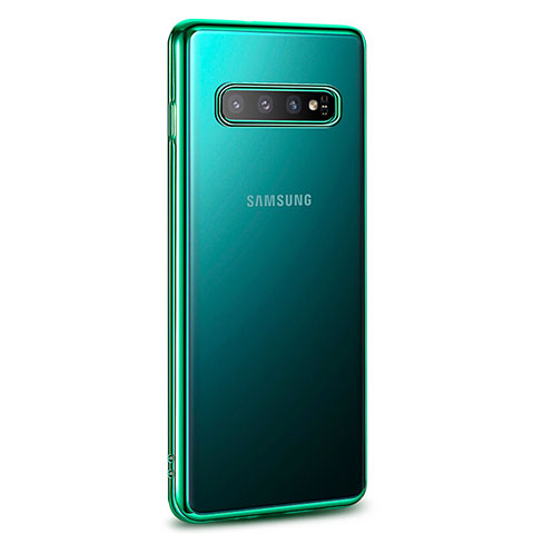 Samsung Galaxy S10 5G用極薄ソフトケース シリコンケース 耐衝撃 全面保護 クリア透明 U04 サムスン グリーン