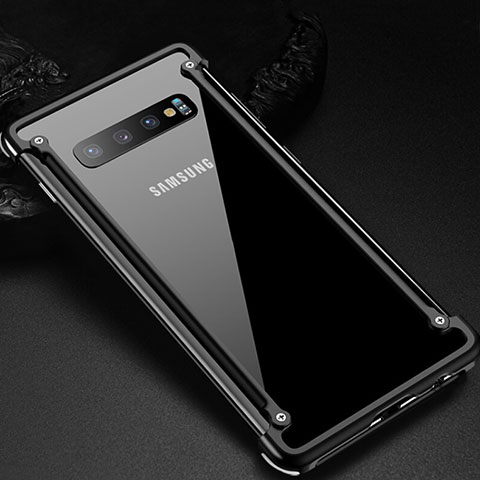 Samsung Galaxy S10 5G用ケース 高級感 手触り良い アルミメタル 製の金属製 バンパー カバー T01 サムスン ブラック