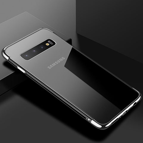 Samsung Galaxy S10 5G用極薄ソフトケース シリコンケース 耐衝撃 全面保護 クリア透明 S03 サムスン シルバー