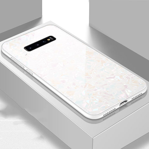 Samsung Galaxy S10 5G用ハイブリットバンパーケース プラスチック 鏡面 カバー U01 サムスン ホワイト