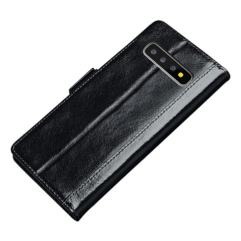 Samsung Galaxy S10 5G用手帳型 レザーケース スタンド カバー P01 サムスン ブラック