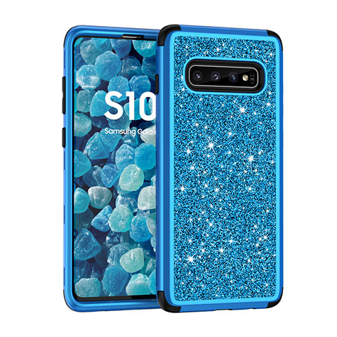 Samsung Galaxy S10 5G用ハイブリットバンパーケース ブリンブリン カバー 前面と背面 360度 フル サムスン ネイビー