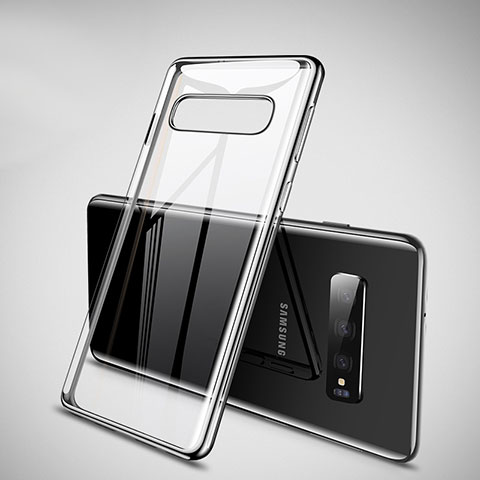 Samsung Galaxy S10用極薄ソフトケース シリコンケース 耐衝撃 全面保護 クリア透明 H02 サムスン ブラック