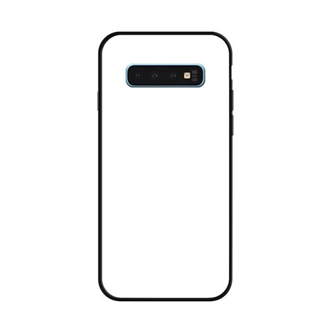 Samsung Galaxy S10用ハイブリットバンパーケース プラスチック 鏡面 虹 グラデーション 勾配色 カバー サムスン ホワイト