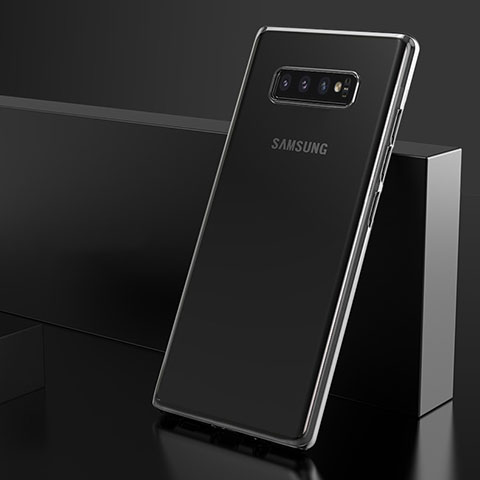 Samsung Galaxy S10用極薄ソフトケース シリコンケース 耐衝撃 全面保護 クリア透明 H06 サムスン シルバー