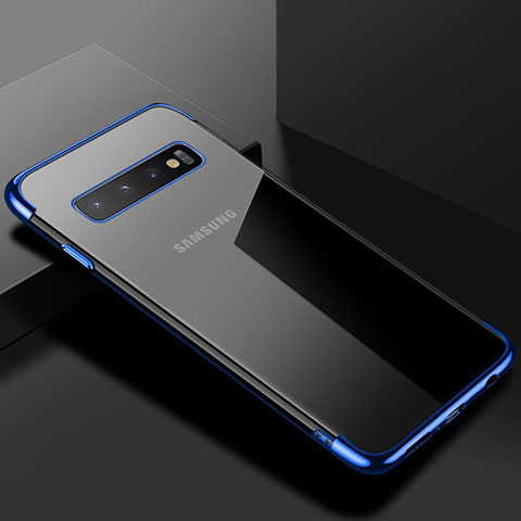 Samsung Galaxy S10用極薄ソフトケース シリコンケース 耐衝撃 全面保護 クリア透明 S03 サムスン ネイビー