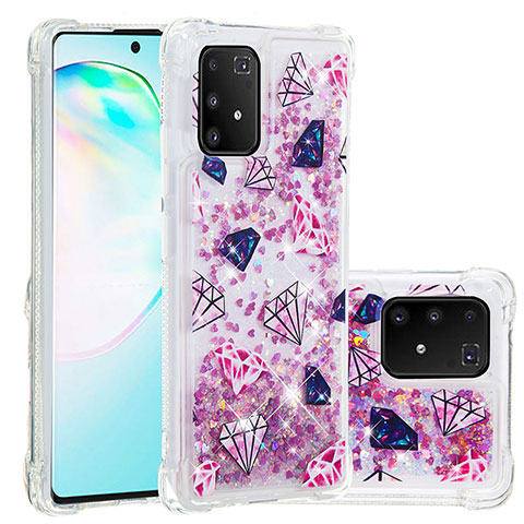 Samsung Galaxy S10 Lite用シリコンケース ソフトタッチラバー ブリンブリン カバー S01 サムスン ローズレッド