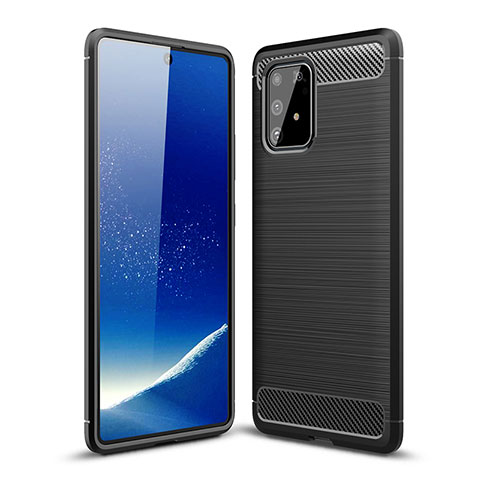 Samsung Galaxy S10 Lite用シリコンケース ソフトタッチラバー ライン カバー WL1 サムスン ブラック