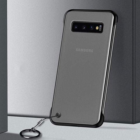 Samsung Galaxy S10 Plus用ハードカバー クリスタル クリア透明 S01 サムスン ブラック