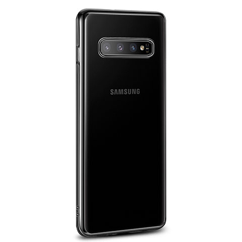 Samsung Galaxy S10 Plus用極薄ソフトケース シリコンケース 耐衝撃 全面保護 クリア透明 U03 サムスン ブラック