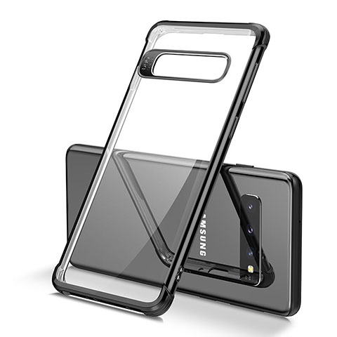 Samsung Galaxy S10 Plus用極薄ソフトケース シリコンケース 耐衝撃 全面保護 クリア透明 U05 サムスン ブラック