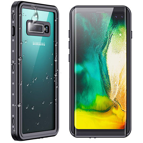 Samsung Galaxy S10 Plus用完全防水ケース ハイブリットバンパーカバー 高級感 手触り良い 360度 W01 サムスン ブラック