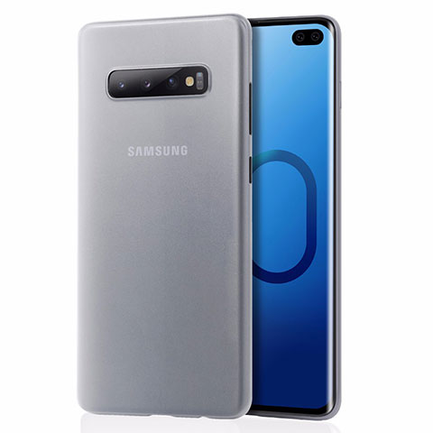 Samsung Galaxy S10 Plus用極薄ケース クリア透明 プラスチック 質感もマット カバー サムスン ホワイト