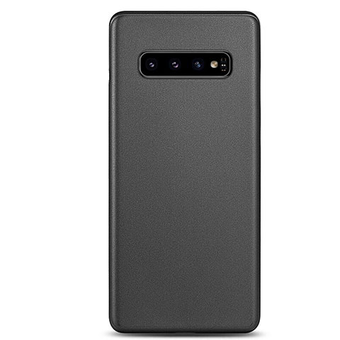 Samsung Galaxy S10 Plus用極薄ケース クリア透明 プラスチック 質感もマット カバー P01 サムスン ブラック