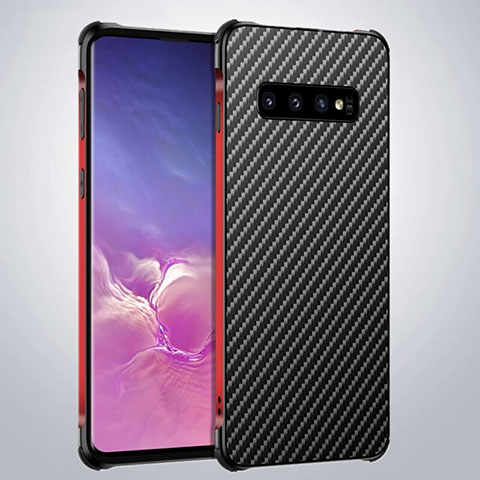 Samsung Galaxy S10 Plus用ケース 高級感 手触り良い アルミメタル 製の金属製 カバー サムスン レッド