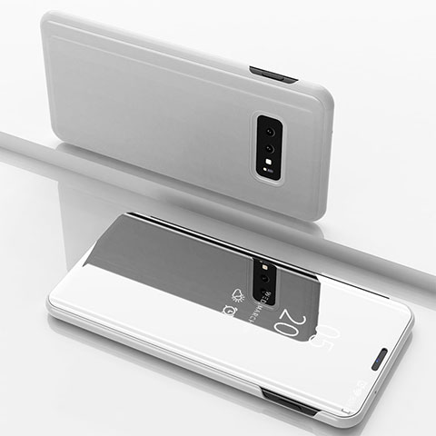 Samsung Galaxy S10e用手帳型 レザーケース スタンド カバー 鏡面 カバー サムスン ホワイト