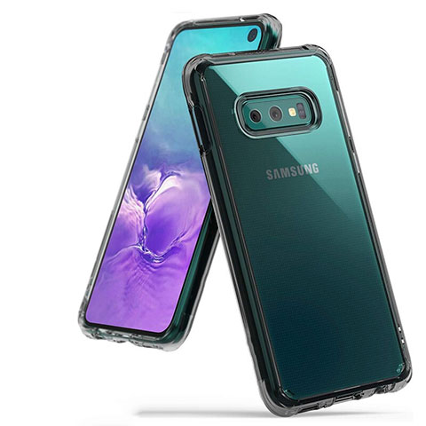 Samsung Galaxy S10e用極薄ソフトケース シリコンケース 耐衝撃 全面保護 クリア透明 H01 サムスン グレー