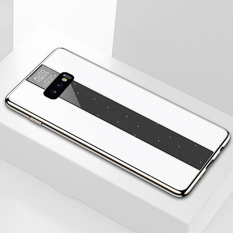 Samsung Galaxy S10e用ハイブリットバンパーケース プラスチック 鏡面 カバー M01 サムスン ホワイト