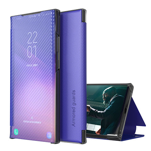 Samsung Galaxy S20 5G用手帳型 レザーケース スタンド カバー ZL1 サムスン パープル