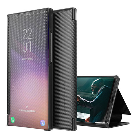 Samsung Galaxy S20 5G用手帳型 レザーケース スタンド カバー ZL1 サムスン ブラック