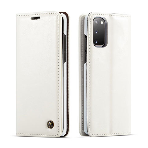 Samsung Galaxy S20 5G用手帳型 レザーケース スタンド カバー C03S サムスン ホワイト