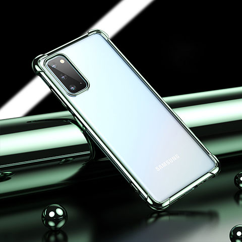 Samsung Galaxy S20 5G用極薄ソフトケース シリコンケース 耐衝撃 全面保護 クリア透明 H04 サムスン グリーン