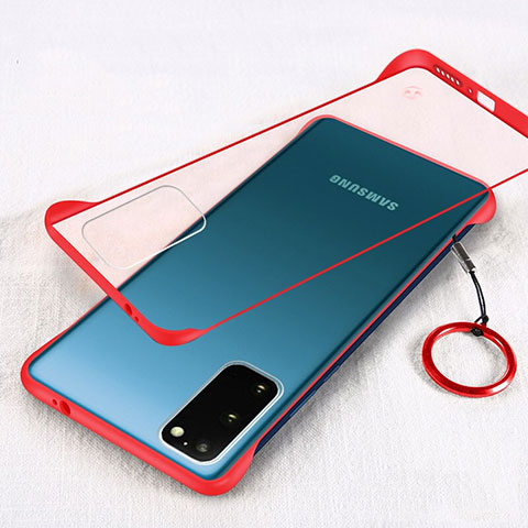 Samsung Galaxy S20 5G用ハードカバー クリスタル クリア透明 S02 サムスン レッド